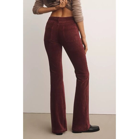 Anthropologie Pilcro Size 26 The Icon Corduroy Flare Jeans Mid Rise Wine Y2K - Picture 3 of 16
